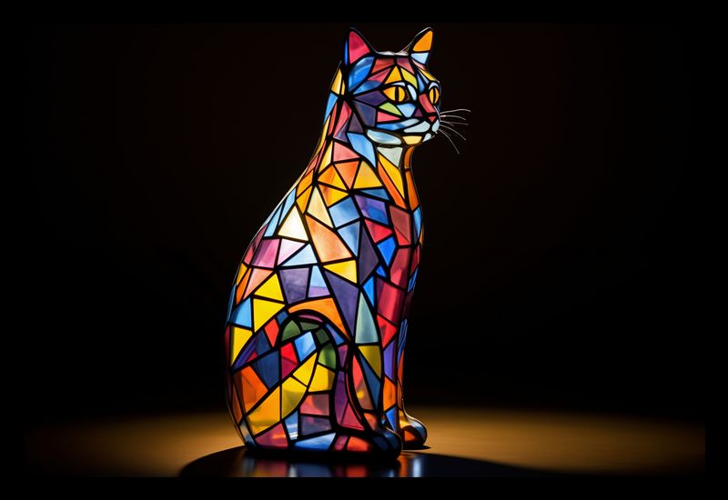 Plakat 30x20cm Koci Witraż zdjęcie 2