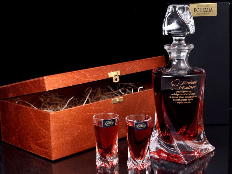 Karafka podziękowanie urodziny Etui 2 kieliszki zdjęcie 5