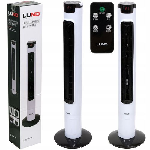 WENTYLATOR KOLUMNOWY LUND 95,5CM 50W WIATRAK PODŁOGOWY STOJĄCY LED +PILOT na Arena.pl