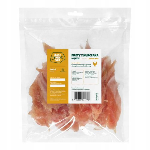 KUSINOSKI FILETY Z KURCZAKA MIĘKKIE PRZYSMAKI DLA PSA 500g na Arena.pl