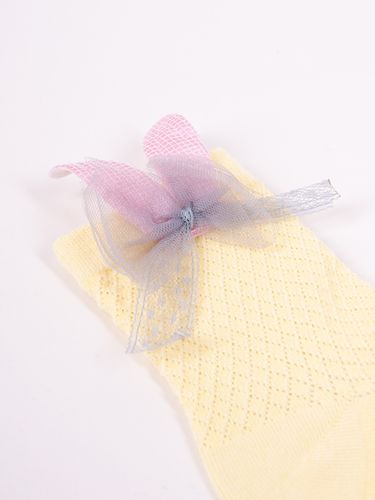 Skarpety dziewczęce z aplikacją 3D królik i kokarda 3PAK 17-19 YOCLUB na Arena.pl