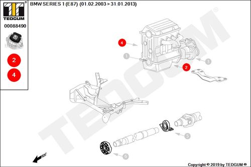 BMW 1 E87 PODUSZKA SILNIKA PRAWA E87 03-12 na Arena.pl