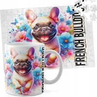 ZESTAW KUBEK + PUZZLE 110EL - PIES PIESEK RASA BULLDOG FRANCUSKI FRENCH