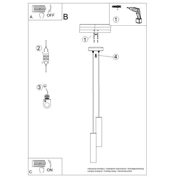 Lampa wisząca LAGOS 2P biała zdjęcie 11