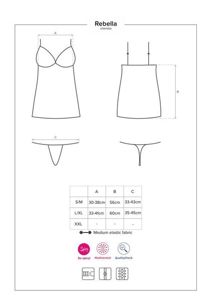 Prześwitująca Koszulka i Stringi - Obsessive Redella L/XL zdjęcie 5