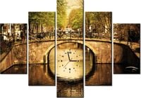 105CM 150CM ZEGAR 5 ELEM MOST AMSTERDAMIE DRUK OBRAZ