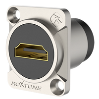 Gniazdo panelowe montażowe złącze HDMI pozłacane Roxtone RAH14D Srebrne