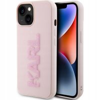 Plecki Karl Lagerfeld do Apple iPhone 15 3D Rubber Glitter srebrny