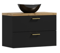 Szafka łazienkowa wisząca LUNA 80 czarna z umywalką Eliza C (W7)