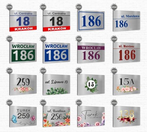 NUMER NA BUDYNEK dom Tabliczka INOX ALUMINIUM 3D na Arena.pl