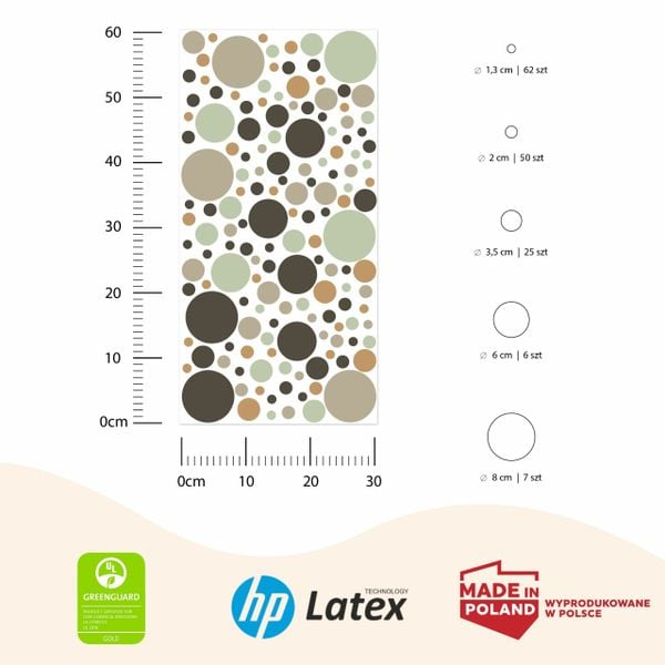 Naklejki Ścienne GROCHY Kropki Styl Boho Dla Dzieci 150 sztuk zdjęcie 7