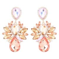 EFEKTOWNE kolczyki złote jasne kolory długie okazałe cyrkonie listki glam