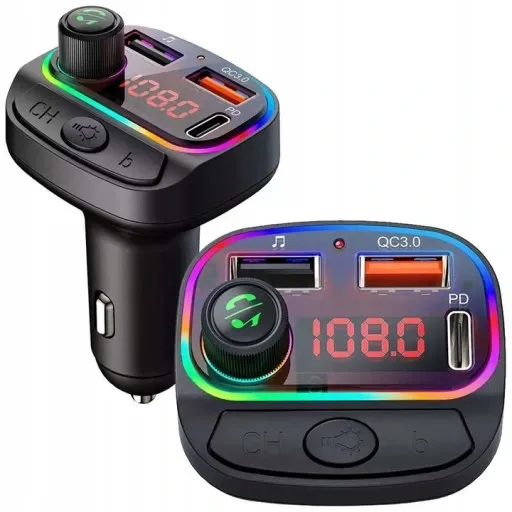 TRANSMITER BLUETOOTH SAMOCHODOWY FM SZYBKA ŁADOWARKA USB QC 3.0 MPS 2xUSB zdjęcie 1