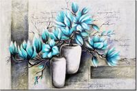120CM 80CM OBRAZ ŚCIENNY MAGNOLIE NIEBIESKICH KOLORACH