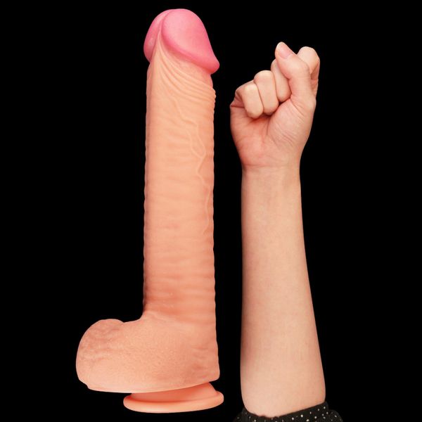 12"" Dual Layered Platinum Silicone Cock zdjęcie 7