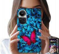 ETUI DO OPPO RENO10 PRO 5G - NIEBIESKIE MOTYLKI, MOTYL, KOBIECE WZORY