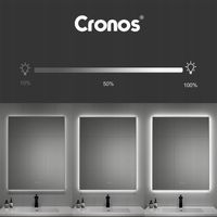 Lustro ścienne prostokątne białe z oświetleniem LED 60x80 cm podgrzewane