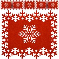 Świąteczne podkładki na stół pod talerz CZERWONA prostokątna MATA filcowa 6