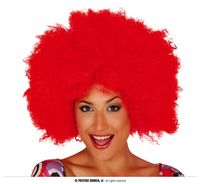 peruka  afro extra czerwona karnawał zabawa bal