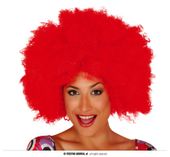 peruka  afro extra czerwona karnawał zabawa bal