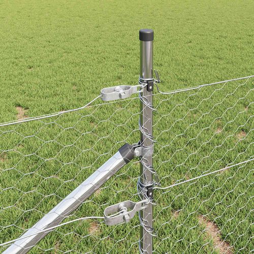 Ogrodzenie z słupkami Srebrny 0.8 x 25 m Stal pokryta PCV na Arena.pl