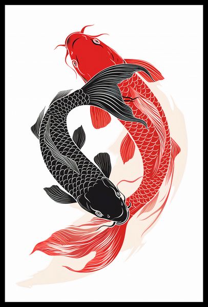 Plakat 40x60cm Yin i Yang Koi zdjęcie 2
