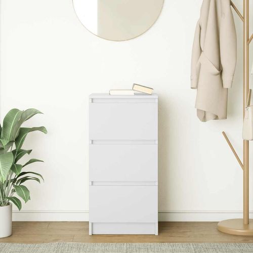 Komoda Biała 37,5x35x76 cm Drewno klejone na Arena.pl