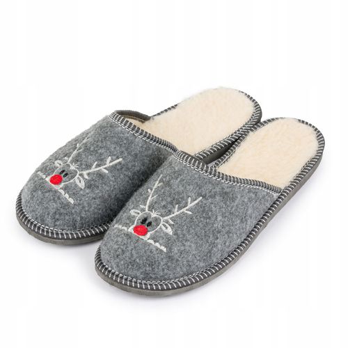 Filcowe Kapcie Męskie Góralskie Ocieplane Renifer na Arena.pl