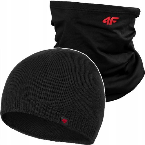 4F KOMPLET CZAPKA MĘSKA DAMSKA + KOMIN CHUSTA SZAL JESIENNY ZIMOWY KZ10 na Arena.pl