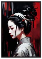 Plakat japońskie portrety  w ramie 50x70 cm w czarnej ramie