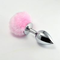 pompon metal plug small pink