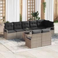 Zestaw Sof 9 pcs Szary polirattan