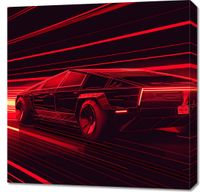 Obraz 70x70cm Prędkość w Czerwonym Neonie