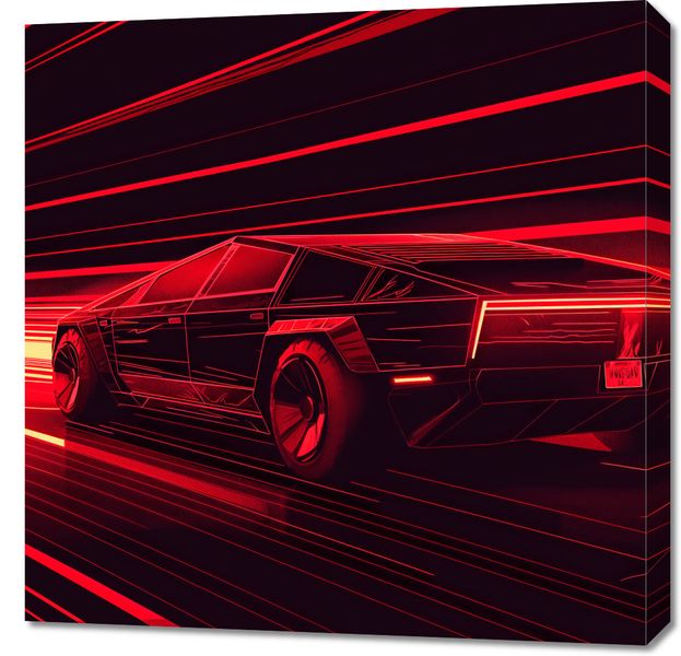 Obraz 70x70cm Prędkość w Czerwonym Neonie zdjęcie 1