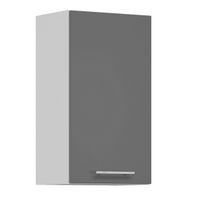 Tiffany T-3/G40 Szary połysk MDF szafka wisząca drzwiczki, półki, szybko