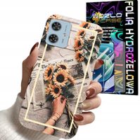 ETUI DO MOTOROLA MOTO G54 5G - SŁONECZNIK KWIATY DLA KOBIET PLECKI + FOLIA