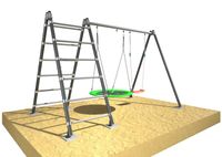 Stelaż do huśtawki ogrodowej UNDERFIT podwójny z drabinką