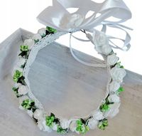 WIANEK NA KOMUNIĘ DEC13 - komunijny dekoracja koronka biały głowę jak żywy