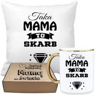 ZESTAW PREZENTOWY PODUSZKA I PIĘKNY KUBEK DLA MAMY DZIEŃ MATKI URODZINY