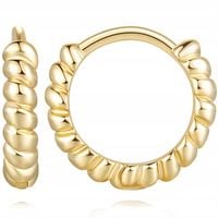 Kolczyki Złote 585 Skręcane Koła 14 mm Kolczyki Damskie Biżuteria Prezent