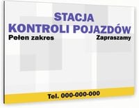 nadruk UV TABLICZKA reklamowa STACJA KONTROLI POJAZDÓW DIBOND 40x30