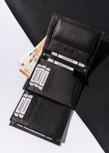 elegancki, duży portfel męski ze skóry naturalnej - rovicky na Arena.pl