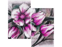 60X60CM KOMPOZYCJA TULIPANÓW DWU OBRAZ ŚCIAN