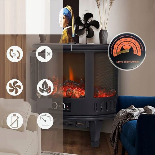 WENTYLATOR KOMINKOWY DO PIECA 5 ŁOPATEK CICHY WIATRAK 40DB ZASILANY na Arena.pl