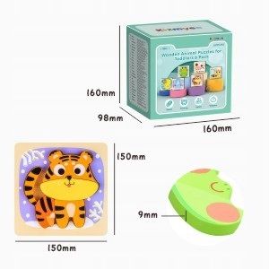 UKŁADANKA DREWNIANA KLOCKI PUZZLE ZWIERZĄTKA MONTESSORI 6SZT zdjęcie 4