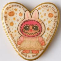 CIASTKO LUKROWANE HALLOWEEN NO.11 ROZ.S SERCE RĘCZNIE ROBIONE