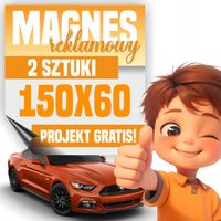 Reklama magnetyczna MAGNES reklamowy na auto firmowe 150x60 cm - 2 szt