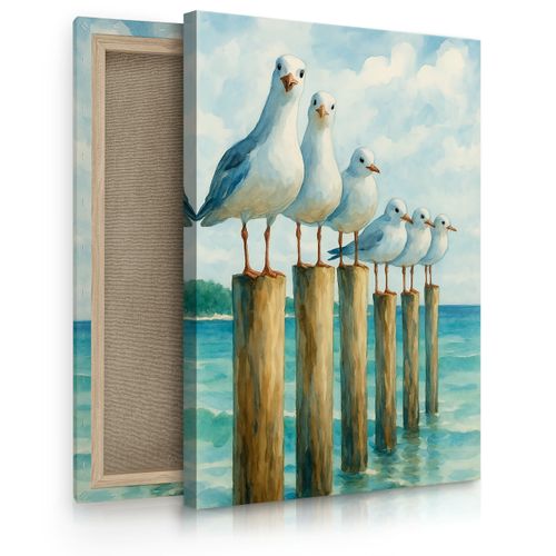 Obraz Na Płótnie Malowane Mewy 70cm x 100cm na Arena.pl