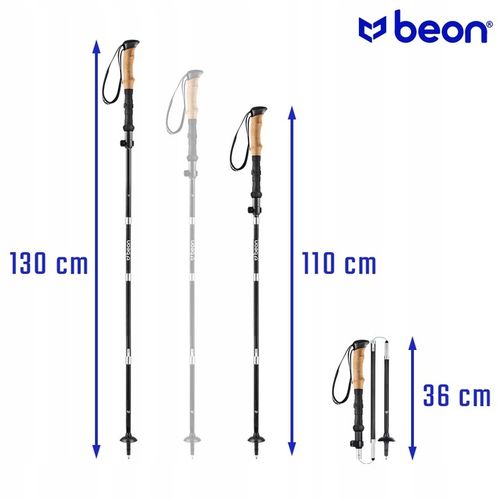 KIJE TREKKINGOWE SKŁADANE REGULOWANE KIJKI W GÓRY TURYSTYCZNE BEON FOLD na Arena.pl