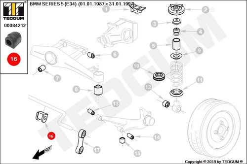 BMW 5 E34 GUMA STABILIZATORA TYL E34 87-97 na Arena.pl